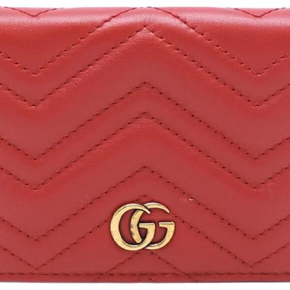 Gucci Red Marmot Card Case Wallet (with dust bag, authentication, and box!)